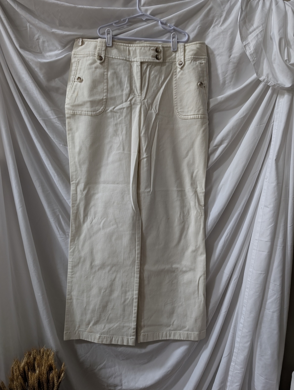 Vintage Ann Taylor Cream Wide-Leg Pants